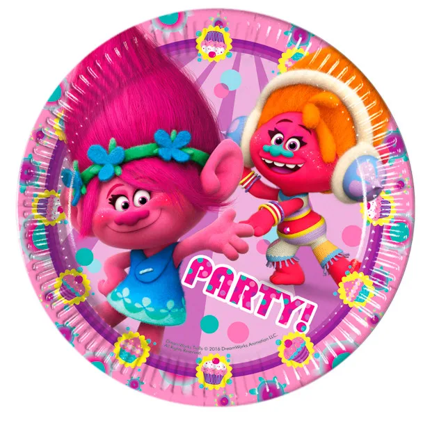 Тарелка 23 см "Тролли" / набор 8 шт. /