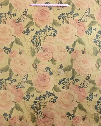 Пакет подарочный Розы и ягоды (L-Kraft) 26 х 33 х 14