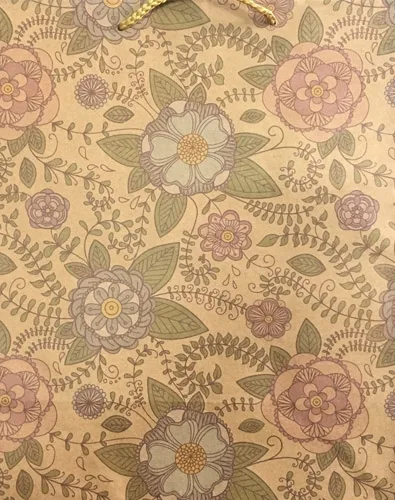 Пакет подарочный Цветочный узор (L-Kraft) 26 х 33 х 14