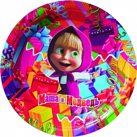 Тарелки "Маша и Медведь", 23 см./ уп. 10 шт.