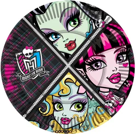 Тарелки "Монстр Хай", 18 см./ уп. 10 шт.