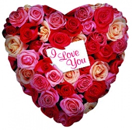 М 18"/46см  Сердце "Розы" / 1 шт./ (Мексика)