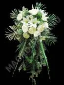 Букет свадебный со свисающими ветками роза и лилия 75см