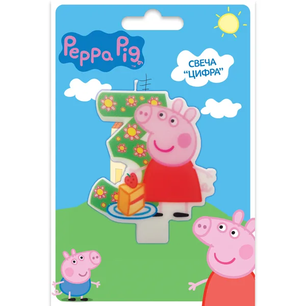 Свеча цифра "3" ,Peppa Pig