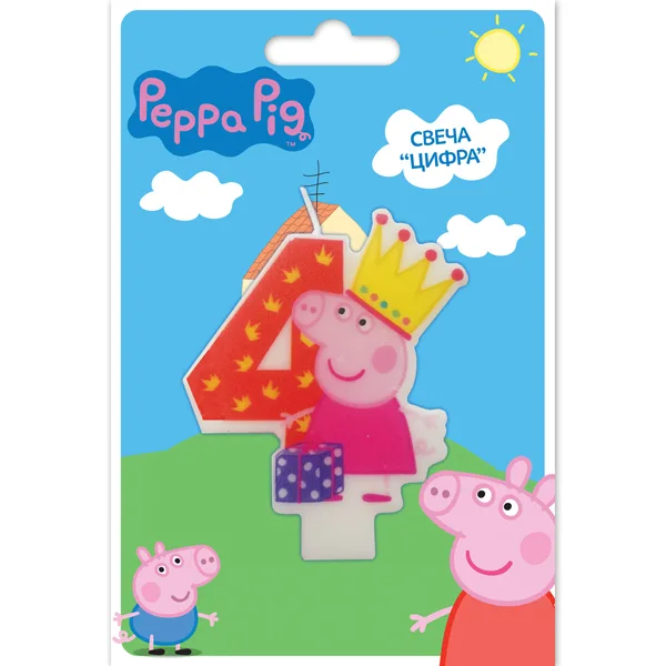 Свеча цифра "4" ,Peppa Pig