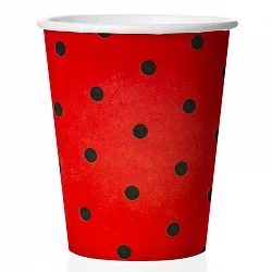 Стакан "Божья коровка", красный, 250мл., 6 шт.
