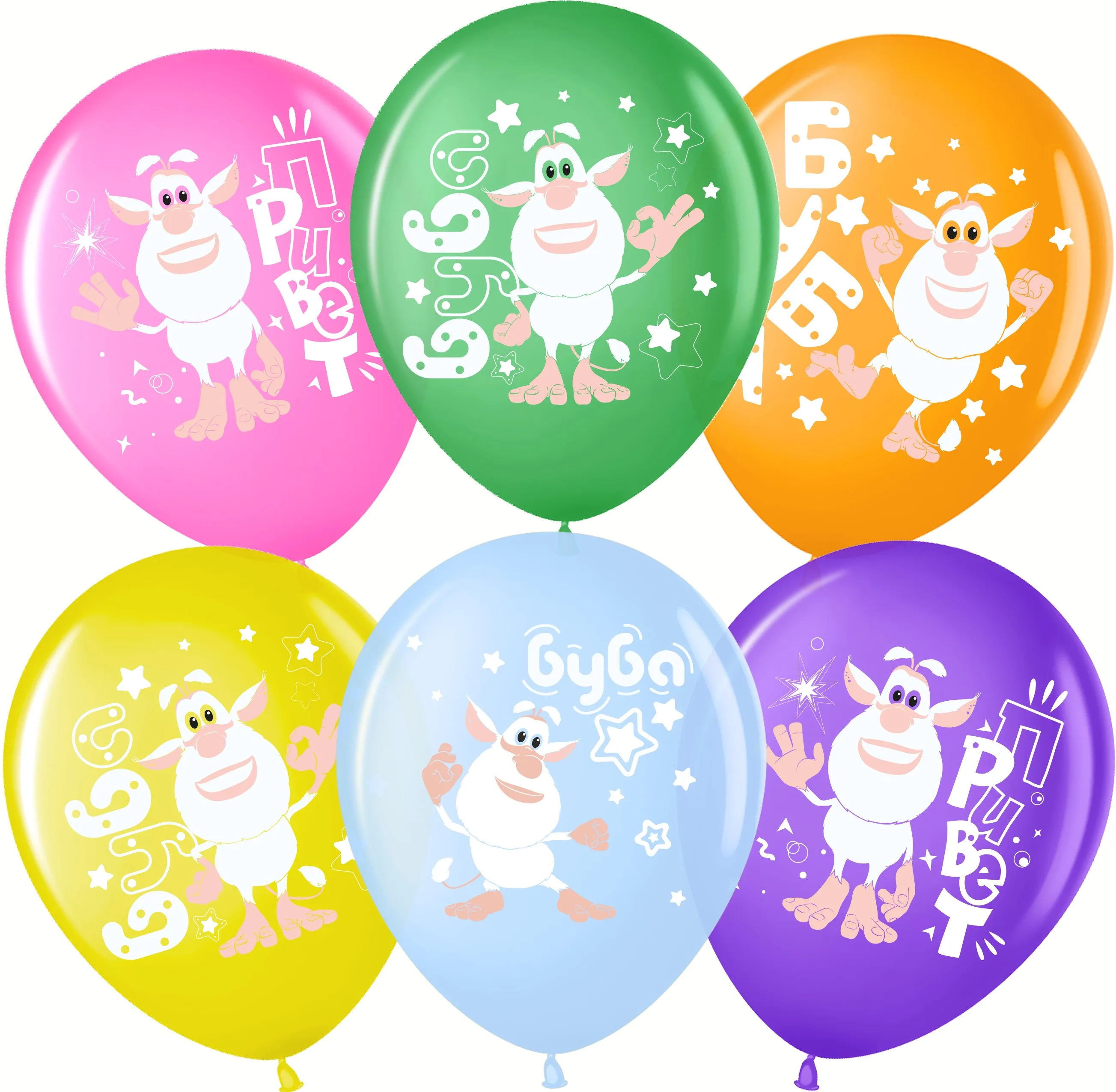 ВВ 12''/30 см Буба, Ассорти, пастель, 1 ст, 25 шт.(Малайзия)