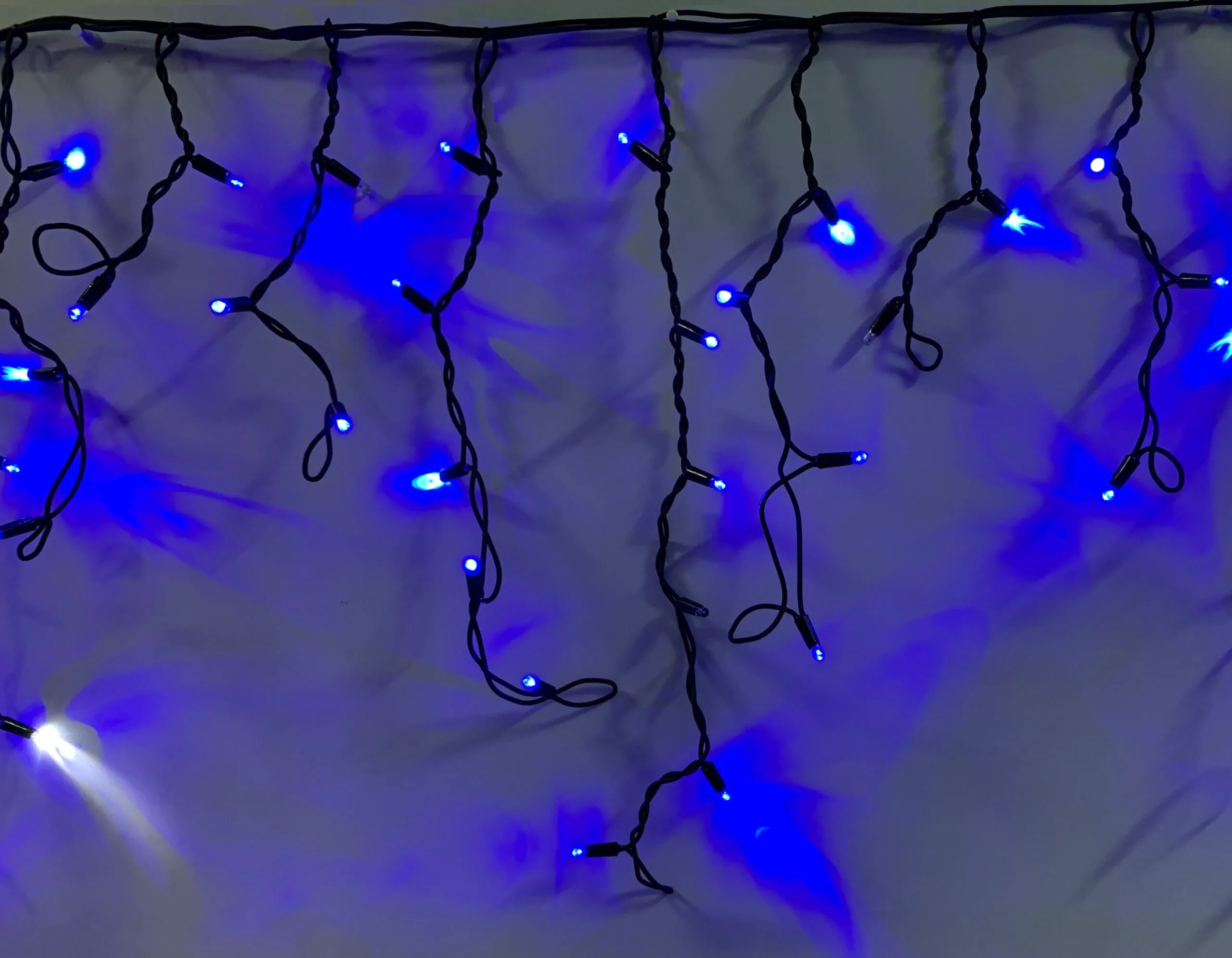 СВЕТОДИОДНЫЙ ЗАНАВЕС БАХРОМА синий LED-RPLR-80-2M длинна нитей 20-60 см.