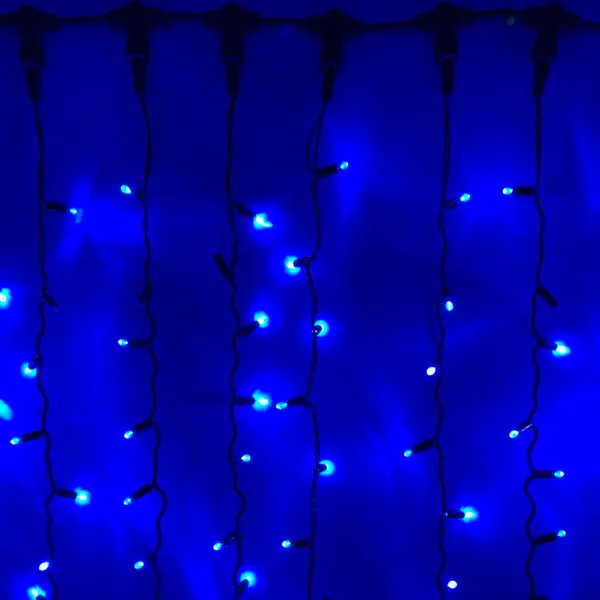 СВЕТОДИОДНАЯ ФЛЕШ ГИРЛЯНДА ДОЖДЬ синий LED-PLS-F-3720-B/BL-FLASH