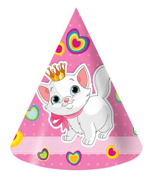 Колпак 16 см. "Котенок в короне" уп./ 6 шт.