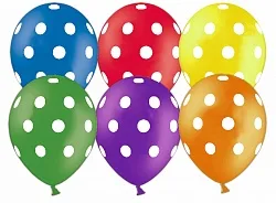 К 12"/30см Точки №2, Пастель, Ассорти, 5 ст./ 50 шт. (Китай)