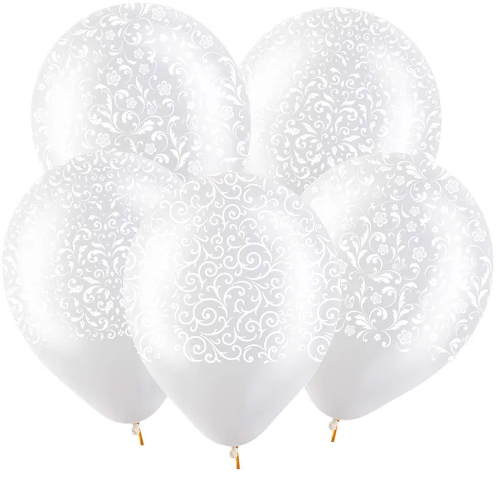 Т 12"/30см "Изящный орнамент" (3 дизайна), Прозрачный Кристал, 5 ст./ 100 шт./ (Турция)