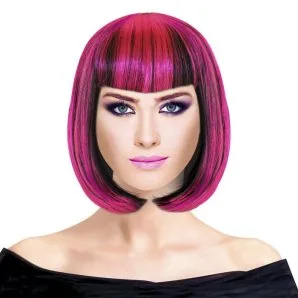 Парик "Каре Микс" Черно-розовый / 1 шт./ (Китай)
