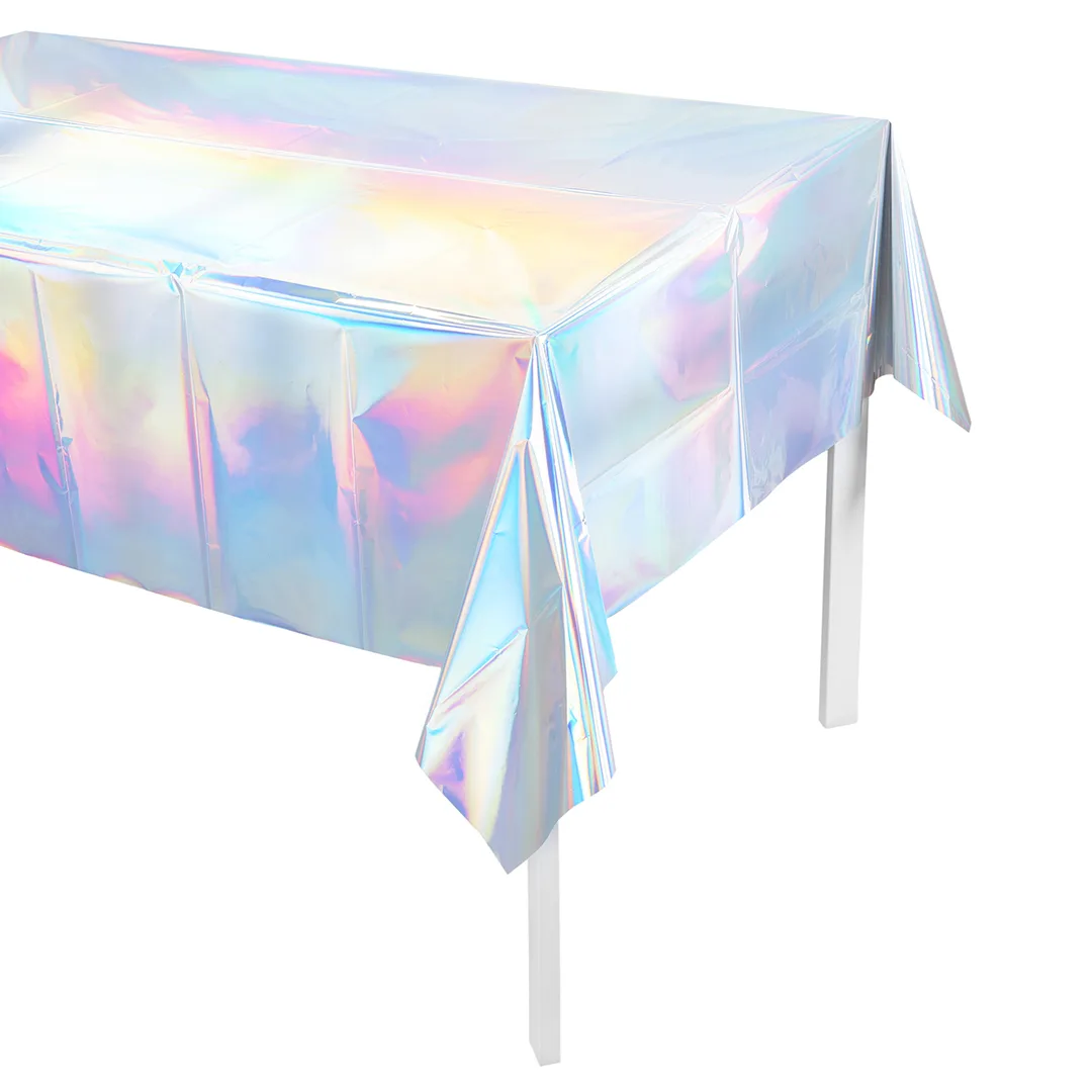 Скатерть одноразовая, Жемчужный перелив, Голография, 137*274 см, 1 шт.