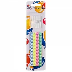 Свечи 2-х цветные тонкие 10,5 см с держателями 12 шт.