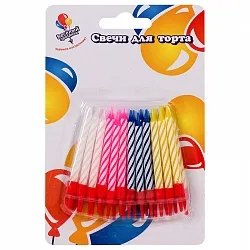 Свечи 2-х цветные 5,5см в пластиковых держателях 24 шт.