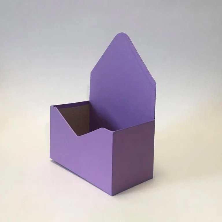 Картонный конверт "Премиум" Фиолетовый сатин/ конверт/16*8*21см/(Россия)