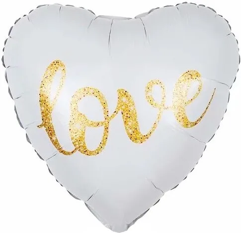 F 18 Сердце, Любовь, Белый/Золото, 1 шт. (Китай)