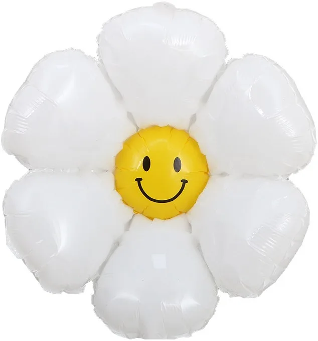 F 35''/89 см Цветок, Ромашка (надув воздухом), Белый, 1 шт. (Китай)