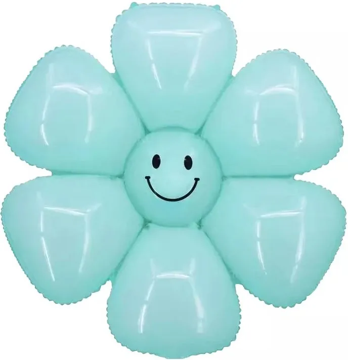 F 35''/89 см Цветок, Ромашка (надув воздухом), Бирюзовый, 1 шт. (Китай)