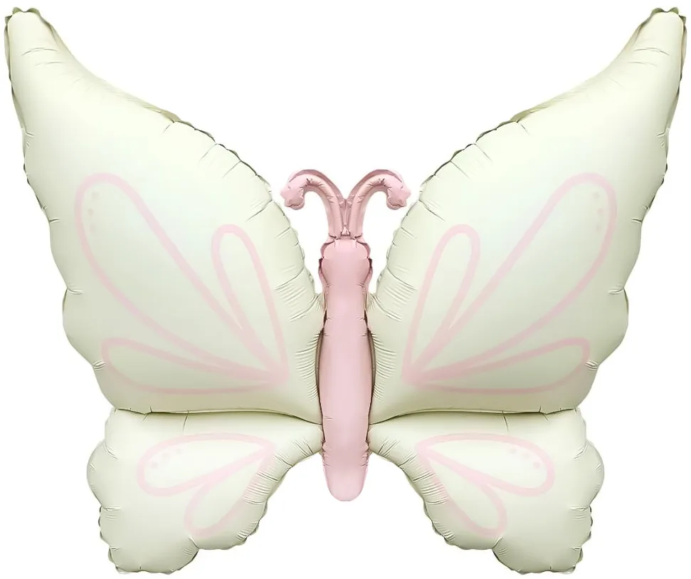 F 37"/94см Нежная бабочка, Кремовый, Сатин, 1 шт.(Китай)