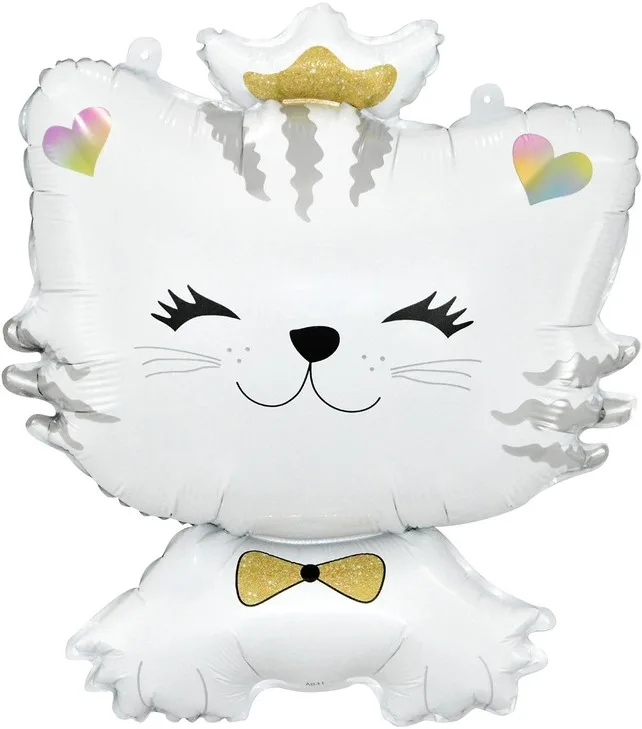 F 28''/71 см Котенок Принцесса, Белый, 1 шт. (Китай)