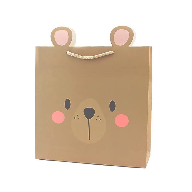 Пакет подарочный "Мишка с ушками" 28*10*28 см