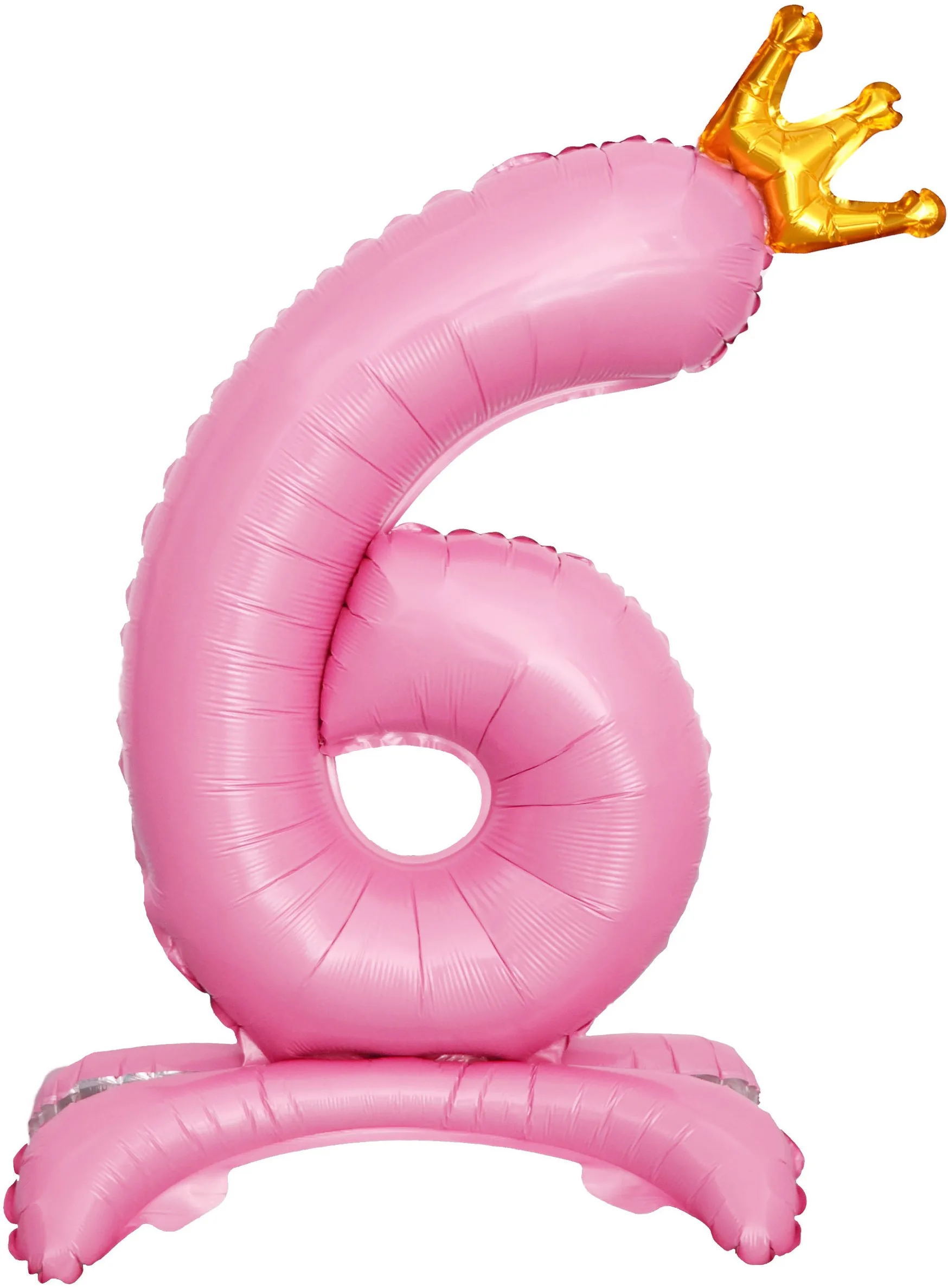 F 32"/81см Цифра, 6 Золотая корона, на подставке, Розовый, 1 шт. в упак. (Китай)