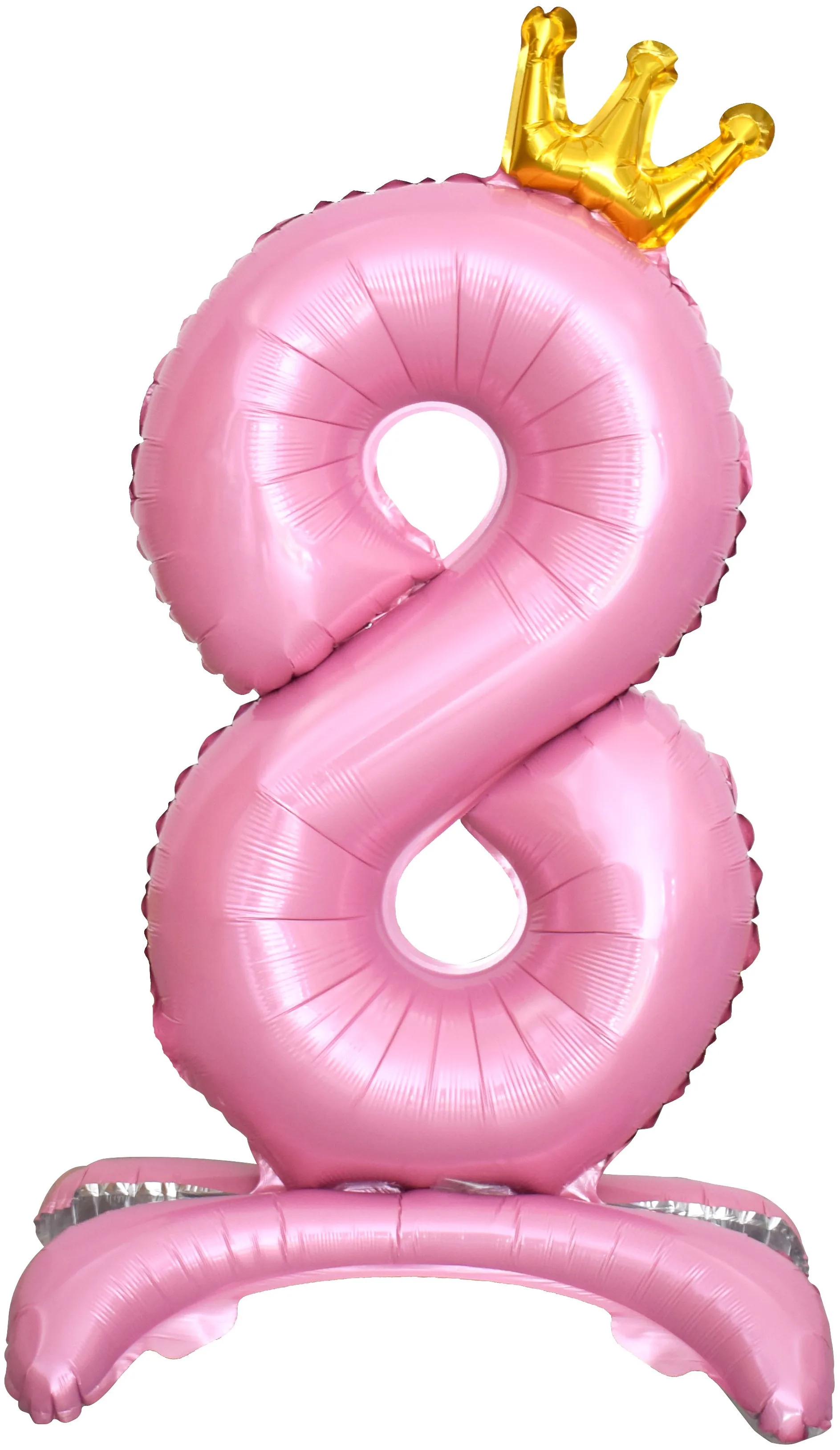 F 32"/81см Цифра, 8 Золотая корона, на подставке, Розовый, 1 шт. в упак. (Китай)