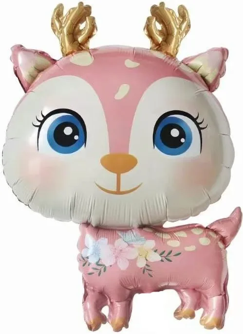 F 30''/76 см Олененок, Розовый, 1 шт. (Китай)