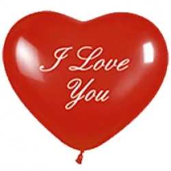 Сердце 12"/30 см пастель "Я тебя люблю" красные / 015 (уп. 100 шт)