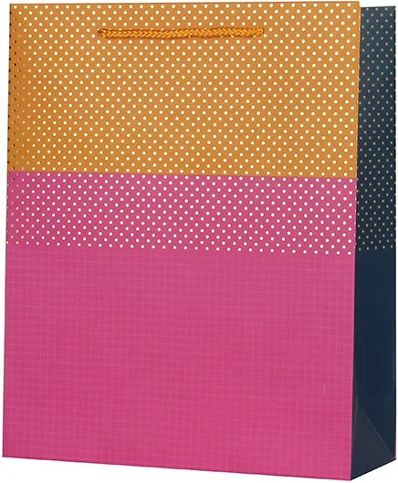 Пакет подарочный, Стильный паттерн, Розовый, 23*18*8 см, 1 шт.