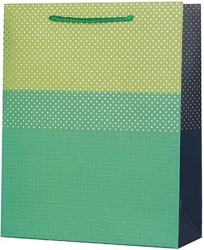 Пакет подарочный, Стильный паттерн, Зеленый, 23*18*8 см, 1 шт.