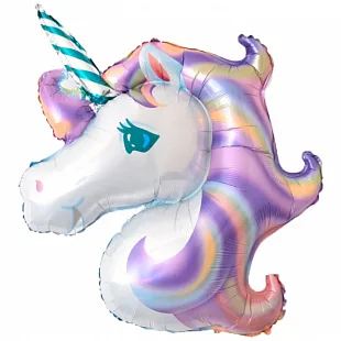 F 44"/112см Голова Единорога , Фиолетовый, 1 шт.(Китай)