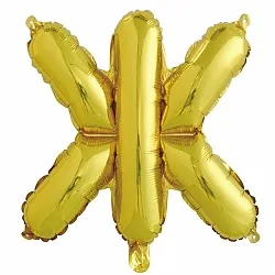 F 16"/41см Буква Ж , Золото, 1 шт. (Китай)