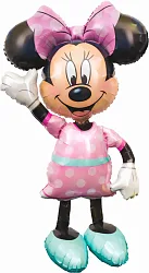 А 54"/137 см Минни, Розовое платье,Ходячая фигура, 1 шт./ (США)