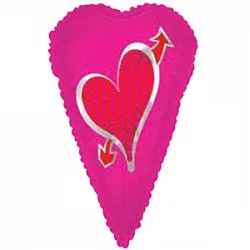 С 22"/56см Сердце вытянутое, Фуше, 1 шт. (США)