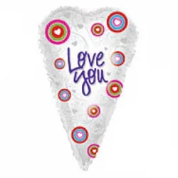 С 22"/56см Сердце вытянутое, Люблю тебя, Белый, 1 шт. (США)
