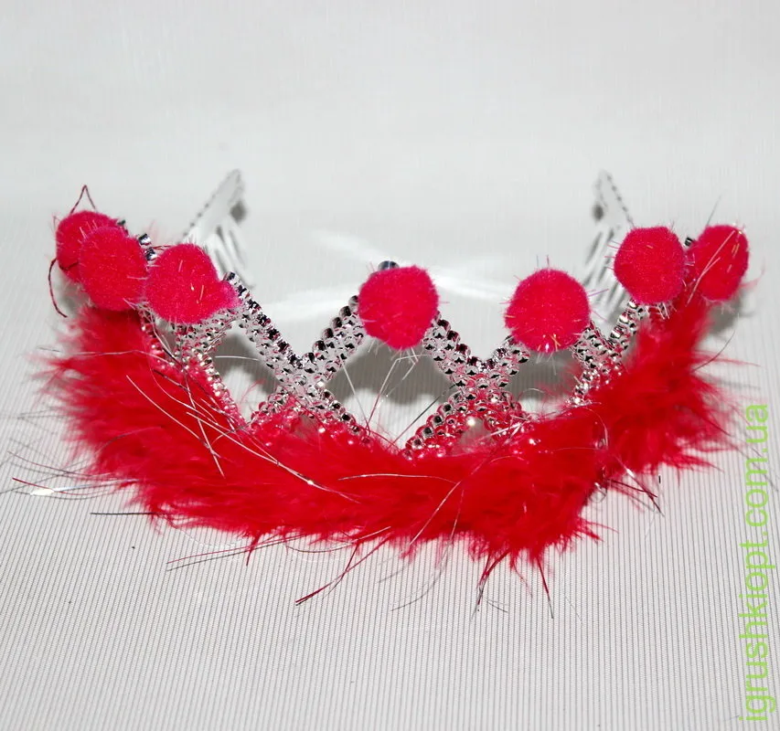 Корона Принцессы с пампонами (цвета в ассортименте) / (Китай)