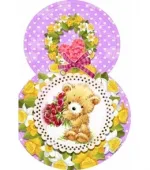 Мини открытка Без надписи (8 Марта) Мишка 130х180 (20 шт)