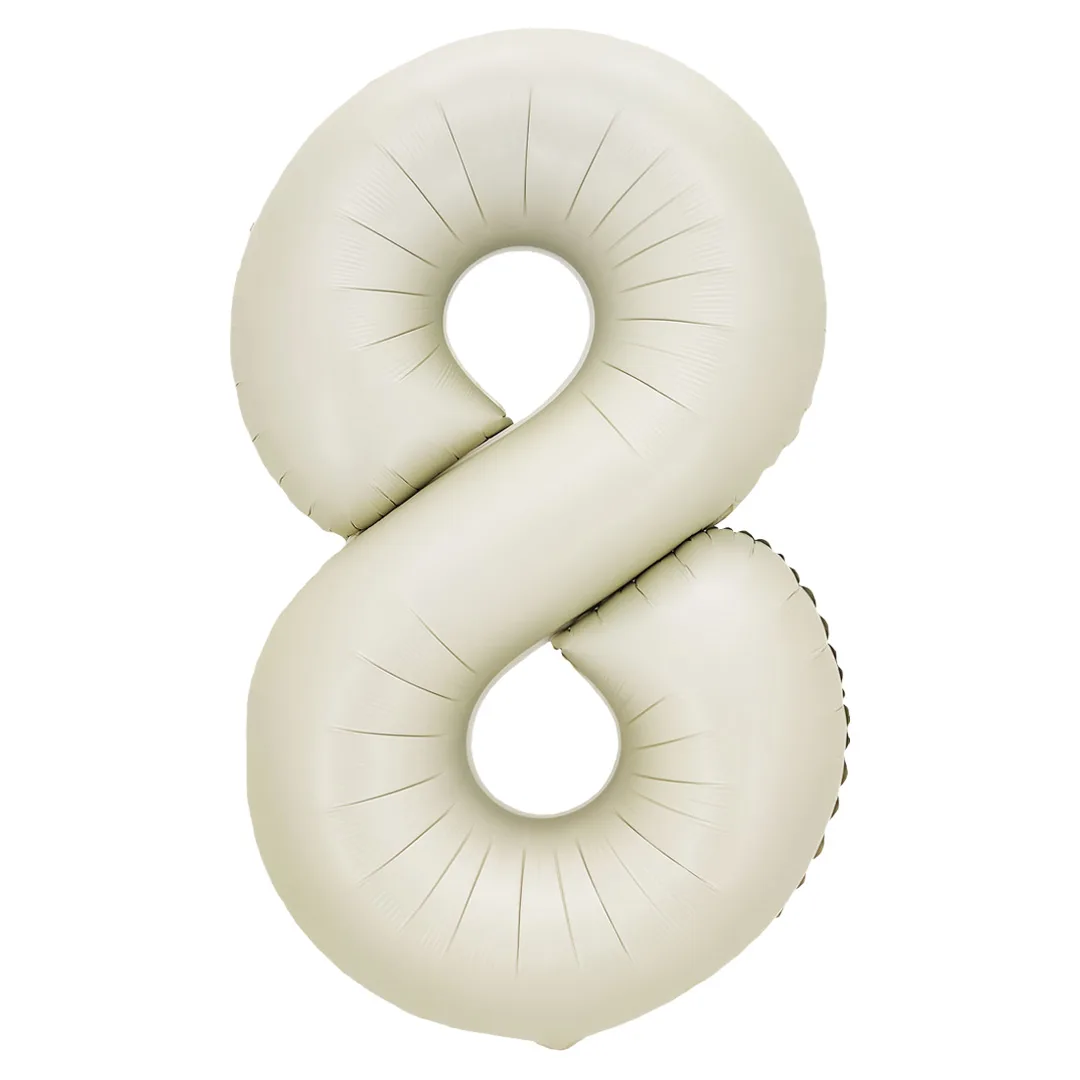 F 32"/81см  Цифра "8", Белый песок, Сатин, 1 шт. в уп.(Китай)