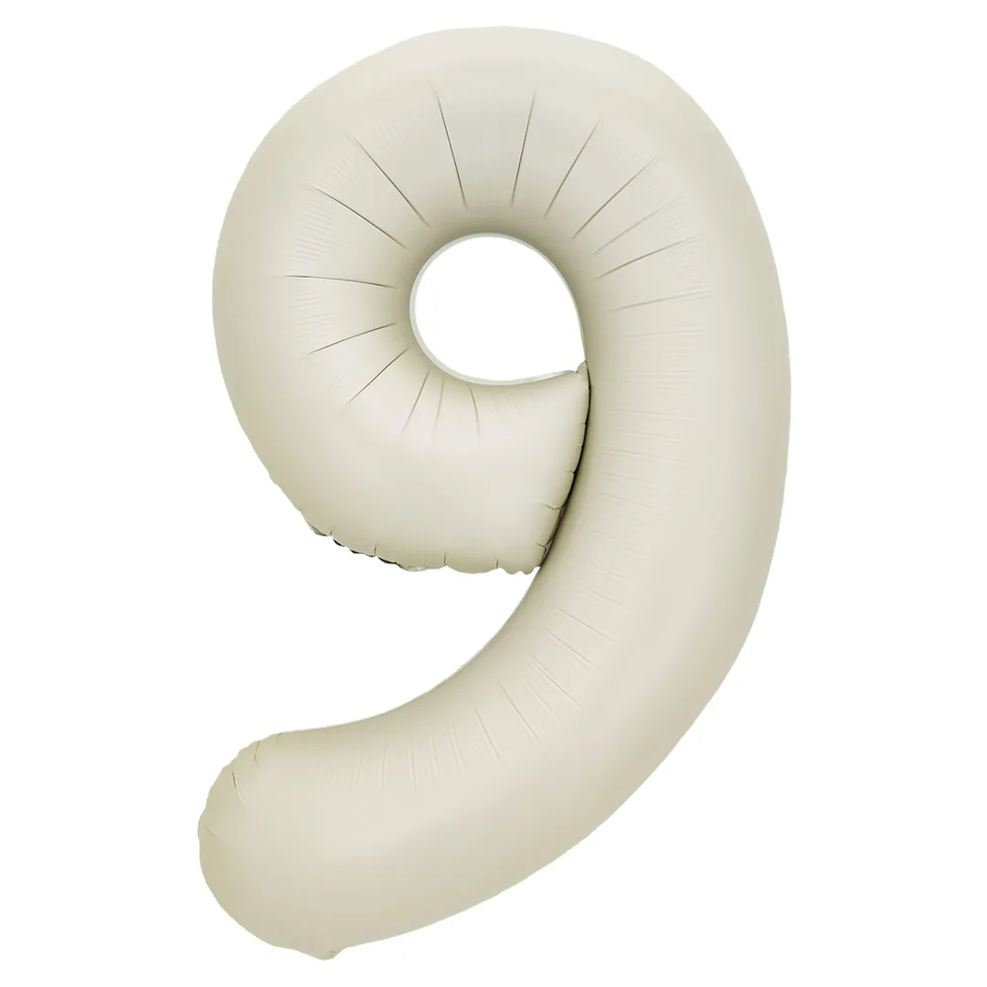 F 32"/81см  Цифра "9", Белый песок, Сатин, 1 шт. в уп.(Китай)