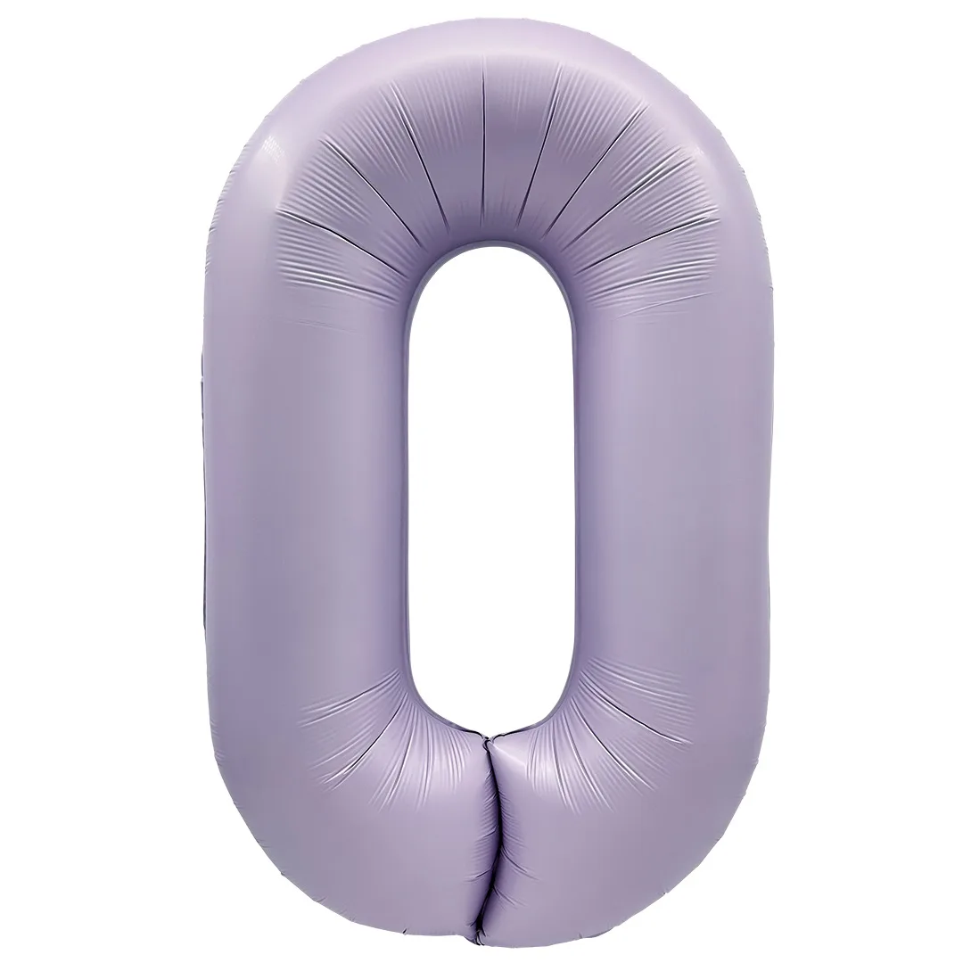 F 40"/102см Цифра "0" Сиреневый, Сатин, 1 шт. в уп.,(Китай)