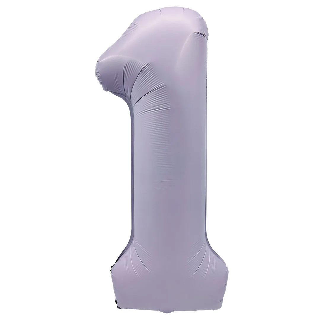 F 40"/102см Цифра "1" Сиреневый, Сатин, 1 шт. в уп.,(Китай)