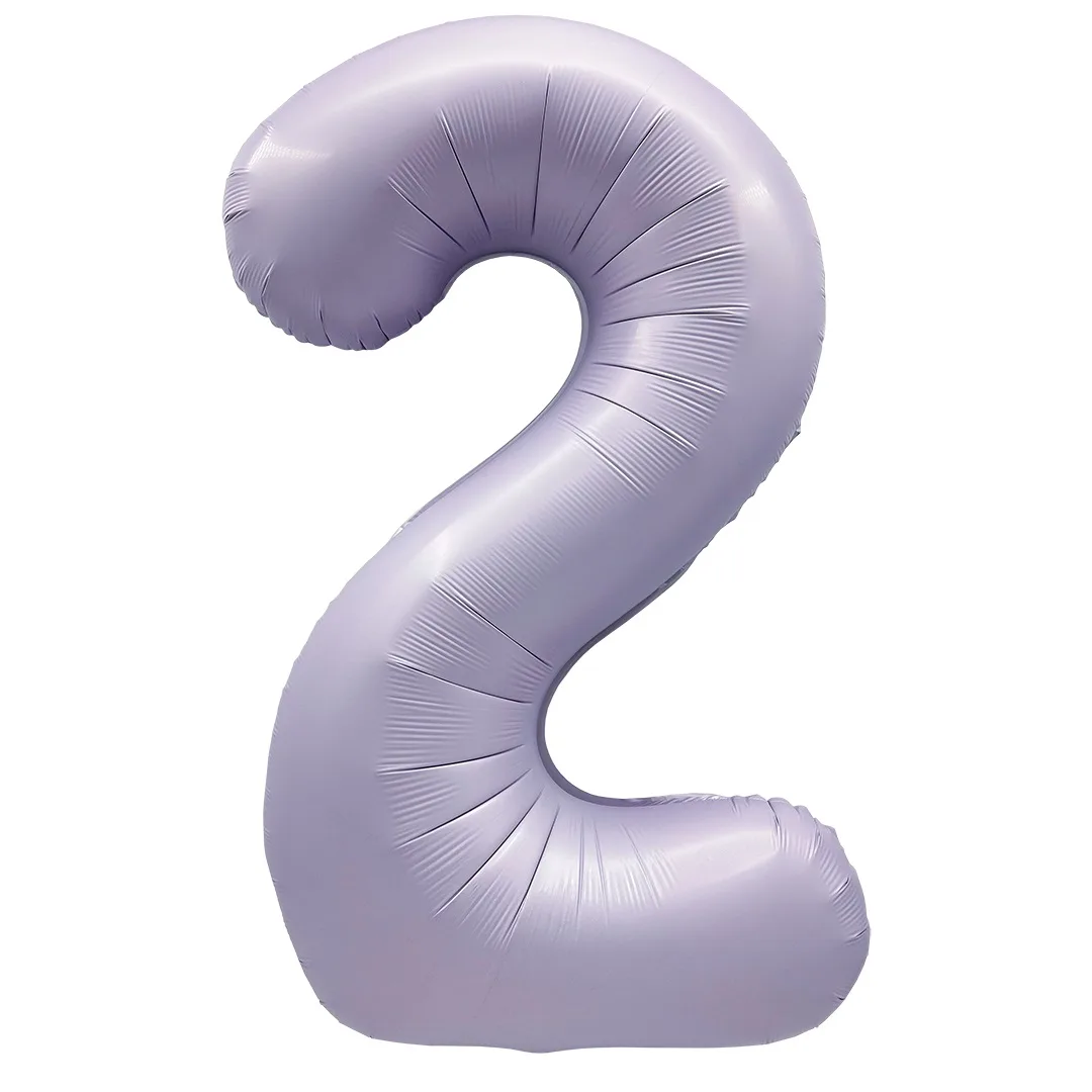 F 40"/102см Цифра "2" Сиреневый, Сатин, 1 шт. в уп.,(Китай)
