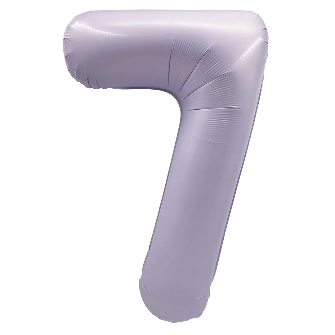 F 40"/102см Цифра "7" Сиреневый, Сатин, 1 шт. в уп.,(Китай)