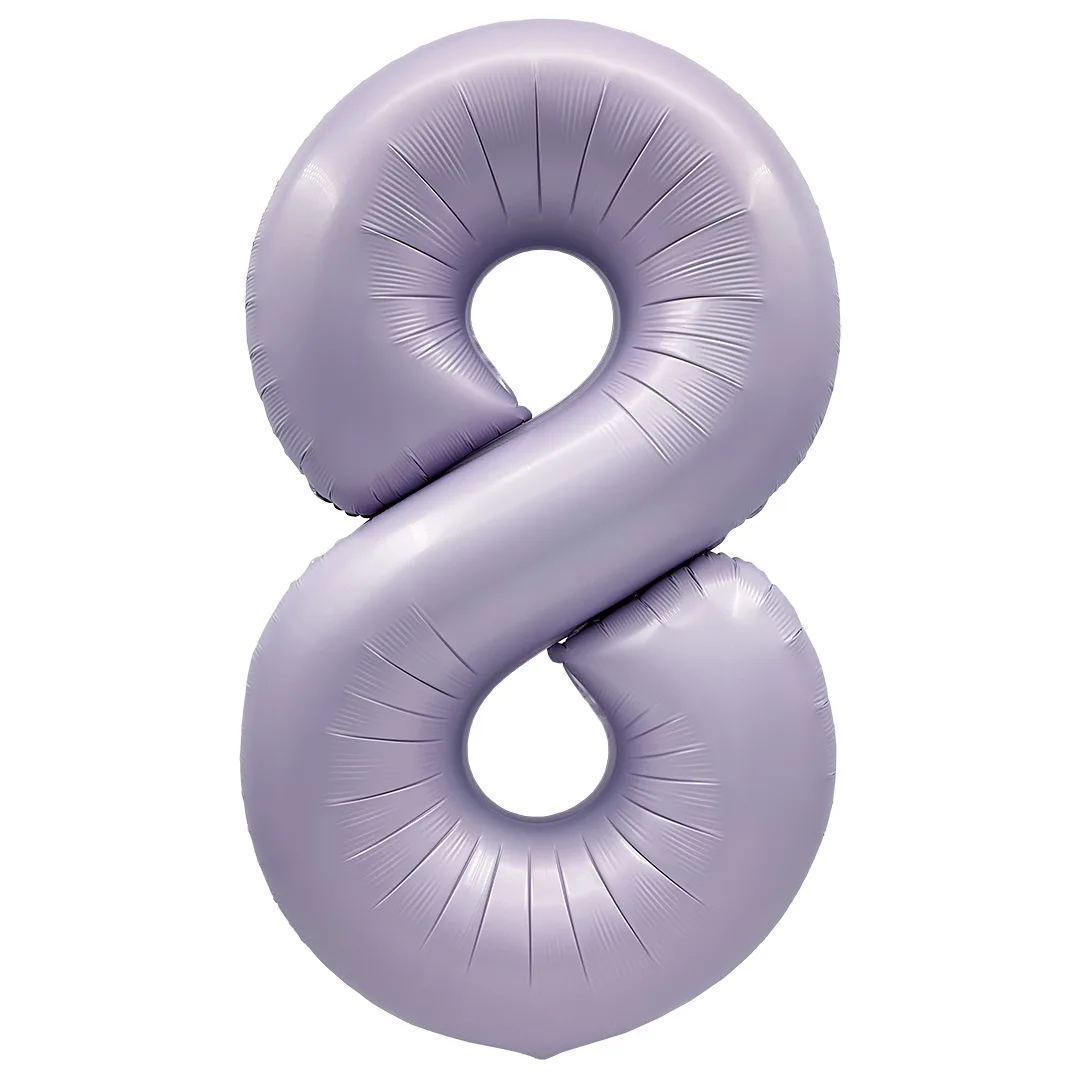F 40"/102см Цифра "8" Сиреневый, Сатин, 1 шт. в уп.,(Китай)