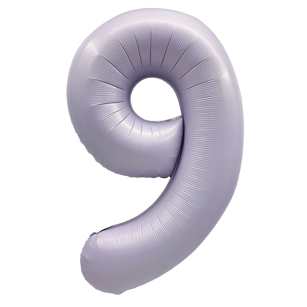 F 40"/102см Цифра "9" Сиреневый, Сатин, 1 шт. в уп.,(Китай)