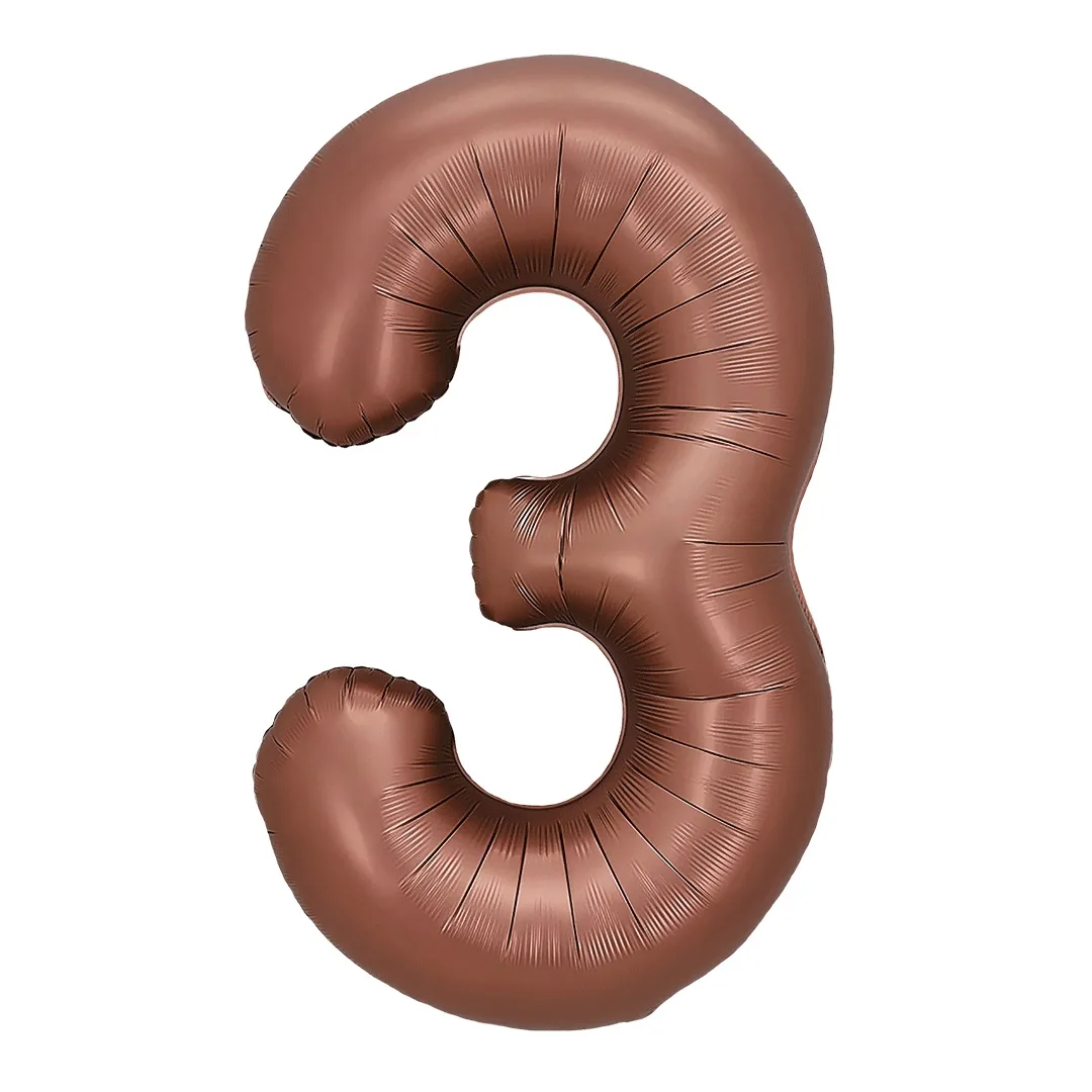 F 32"/81см Цифра, 3 Шоколадный, 1 шт. в уп.,(Китай)