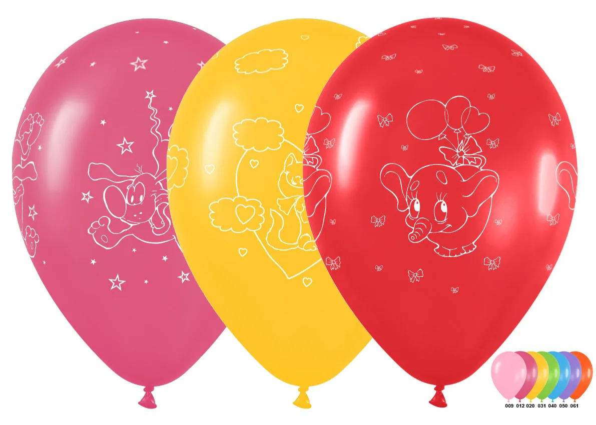 S 12 Для детей Животные (Собачка, Слоник, Котёнок) Ассорти Пастель / For Children (1, 2, 3) / 25 шт.